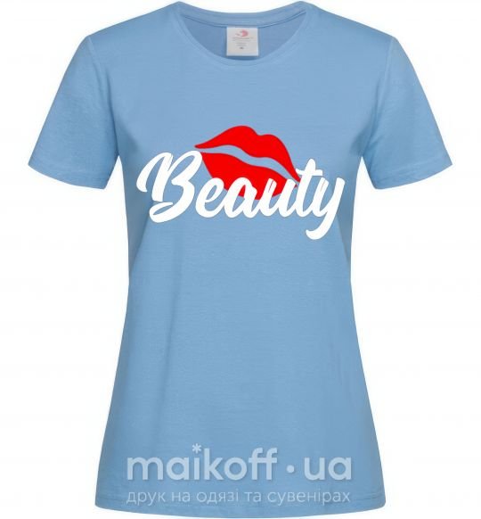 Жіноча футболка Beauty Блакитний фото