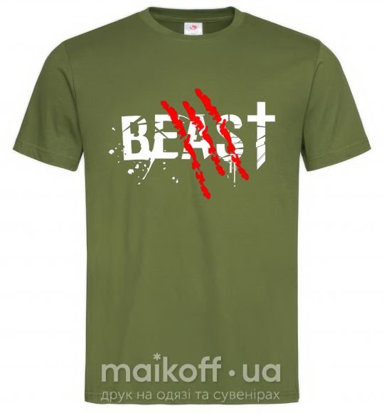 Мужская футболка Beast Оливковый фото