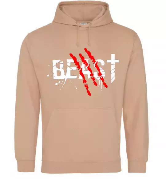 Мужская толстовка (худи) Beast Песочный фото