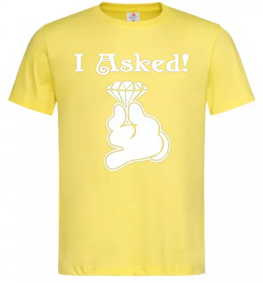Мужская футболка I asked Лимонный фото
