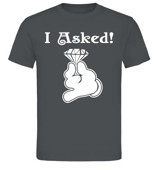 Мужская футболка I asked Графит фото