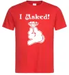 Мужская футболка I asked Красный фото