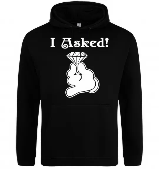 Чоловіча толстовка (худі) I asked Чорний фото