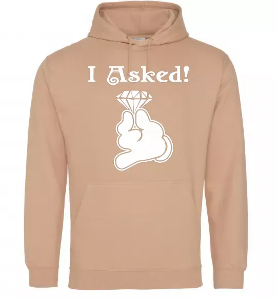Чоловіча толстовка (худі) I asked Пісочний фото