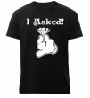 Мужская премиум футболка I asked Черный фото