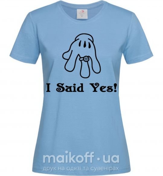 Жіноча футболка I Said Yes version 2 Блакитний фото