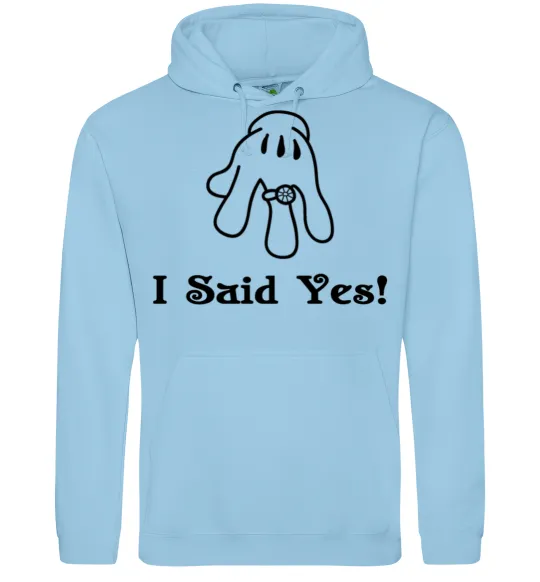Жіноча толстовка (худі) I Said Yes version 2 Блакитний фото