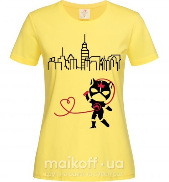 Жіноча футболка Cat girl Лимонний фото