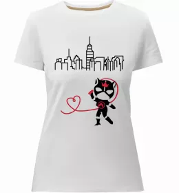 Женская премиум футболка Cat girl love Белый фото