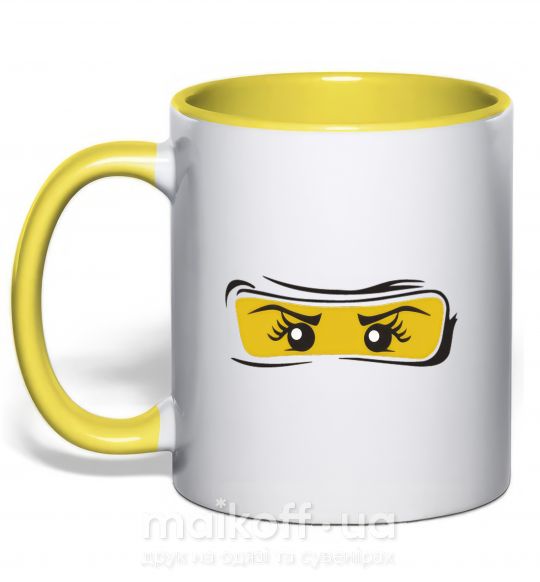 Чашка с цветной ручкой Ninjago girl Солнечно желтый фото