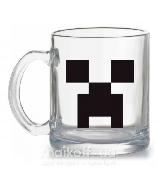 Чашка стеклянная Minecraft logo Прозрачный фото