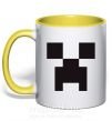 Чашка з кольоровою ручкою Minecraft logo Сонячно жовтий фото