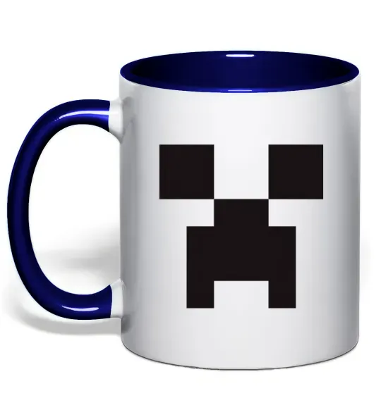 Чашка с цветной ручкой Minecraft logo Глубокий темно-синий фото
