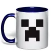 Чашка с цветной ручкой Minecraft logo Глубокий темно-синий фото