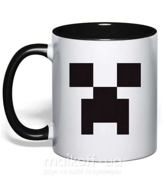 Чашка с цветной ручкой Minecraft logo Черный фото
