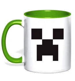 Чашка з кольоровою ручкою Minecraft pig Лимонний фото Чашка з кольоровою ручкою Minecraft pig Лимонний фото