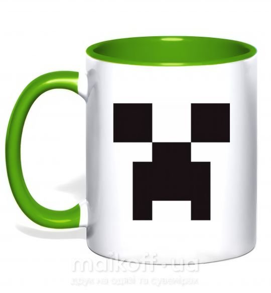 Чашка с цветной ручкой Minecraft logo Зеленый фото
