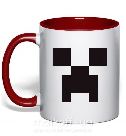 Чашка з кольоровою ручкою Minecraft logo Червоний фото