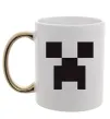 Чашка с цветной ручкой Minecraft logo Золото фото