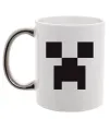 Чашка с цветной ручкой Minecraft logo Серебро фото