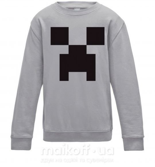 Детский Свитшот Minecraft logo Серый меланж фото
