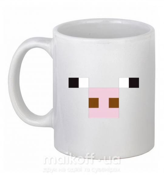 Чашка керамічна Minecraft pig Білий фото