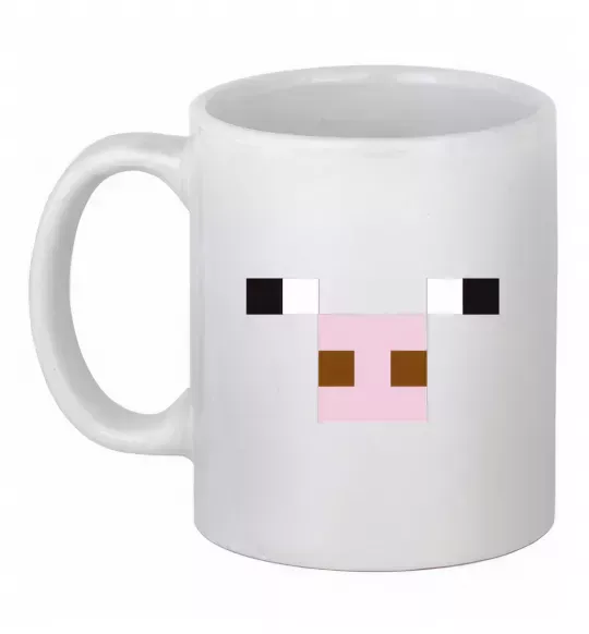 Чашка керамическая Minecraft pig Белый фото