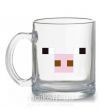 Чашка стеклянная Minecraft pig Прозрачный фото