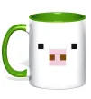 Чашка с цветной ручкой Minecraft pig Зеленый фото