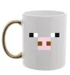 Чашка с цветной ручкой Minecraft pig Золото фото