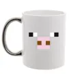 Чашка с цветной ручкой Minecraft pig Серебро фото