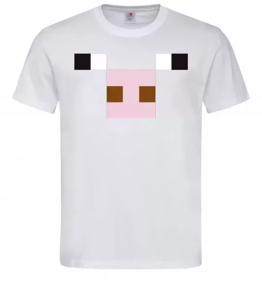 Чоловіча футболка Minecraft pig Білий фото