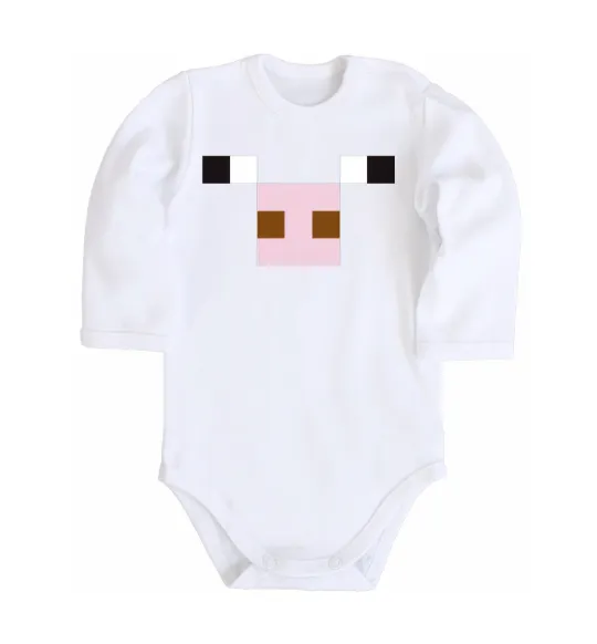 Детский боди Minecraft pig Белый фото