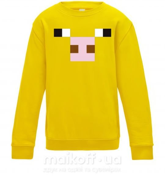 Детский Свитшот Minecraft pig Солнечно желтый фото