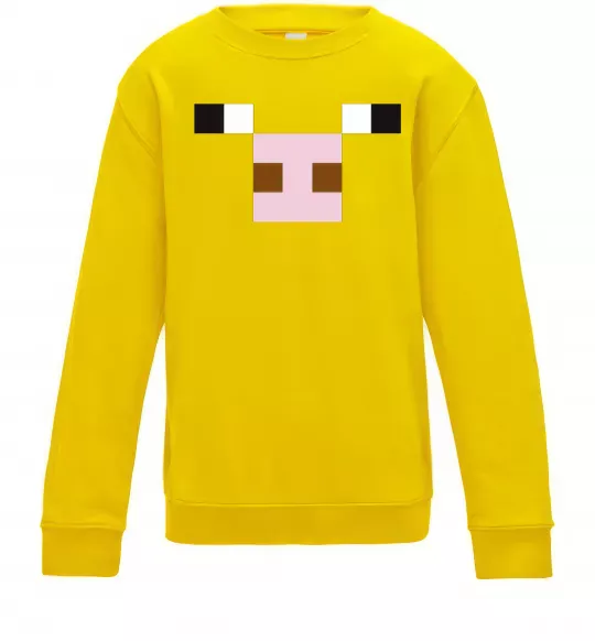 Детский Свитшот Minecraft pig Солнечно желтый фото