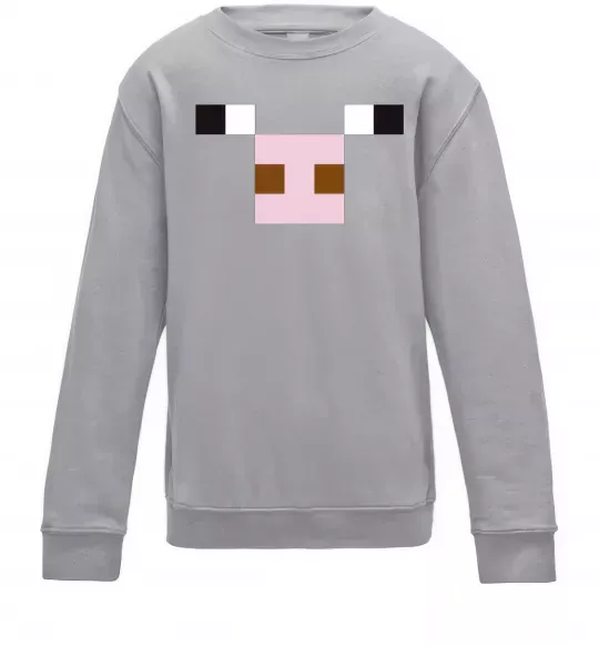 Детский Свитшот Minecraft pig Серый меланж фото