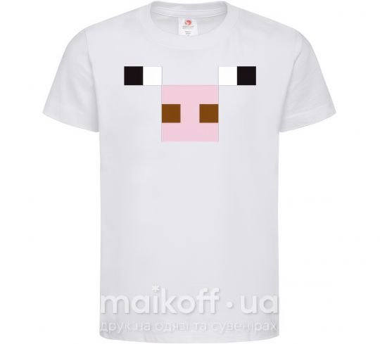 Детская футболка Minecraft pig Белый фото
