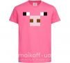 Детская футболка Minecraft pig Ярко-розовый фото
