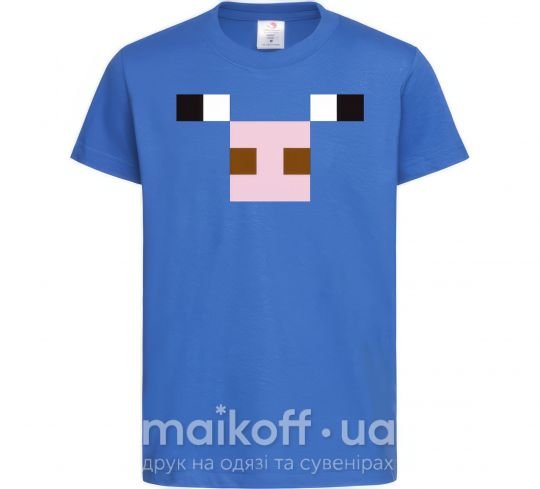 Дитяча футболка Minecraft pig Яскраво-синій фото