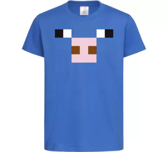 Дитяча футболка Minecraft pig Яскраво-синій фото
