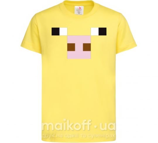 Детская футболка Minecraft pig Лимонный фото