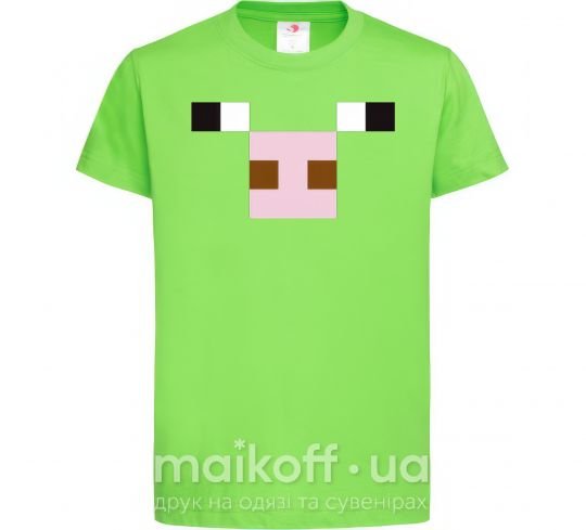 Детская футболка Minecraft pig Лаймовый фото