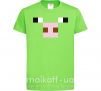 Дитяча футболка Minecraft pig Лаймовий фото