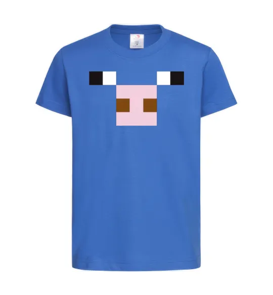 Дитяча футболка Minecraft pig Яскраво-синій фото