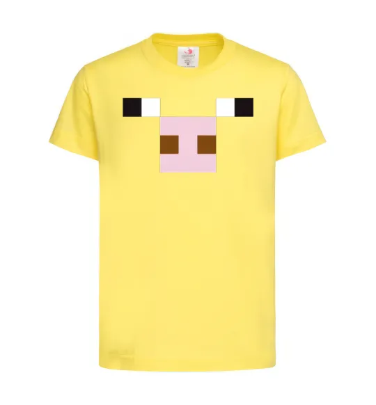 Дитяча футболка Minecraft pig Лимонний фото