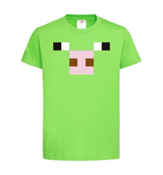 Дитяча футболка Minecraft pig Лаймовий фото