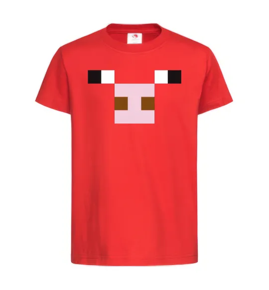 Дитяча футболка Minecraft pig Червоний фото