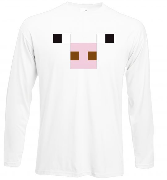 Лонгслів Minecraft pig Білий фото