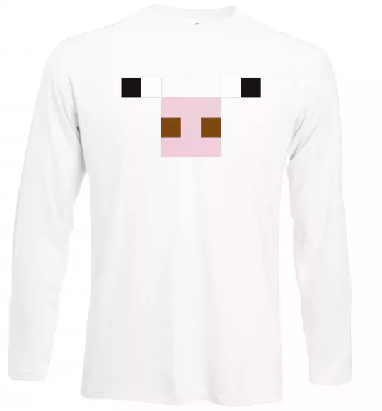 Лонгслив Minecraft pig Белый фото
