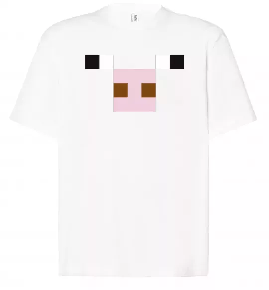 Футболка Оверсайз Minecraft pig Белый фото